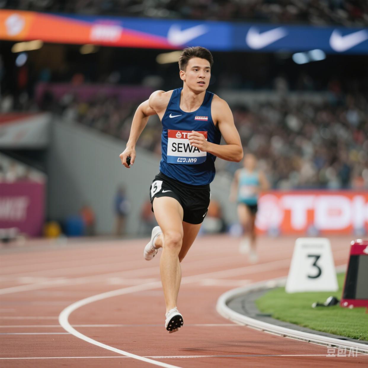 关于田径比赛中选手们奋力拼搏超越自我的信息